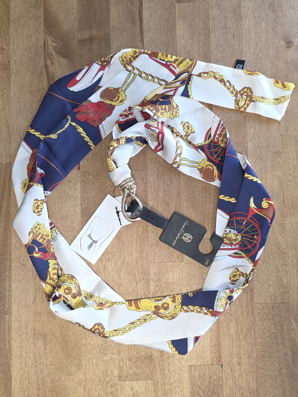 House of Harlow 1960 Multi Color  Chain Print Scarf Belt. NWT Soze S/M